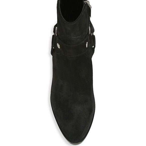 Saint Laurent Hara Suede Strap Black Booties NWT Size 6 US/6 IT - Picture 3 of 14